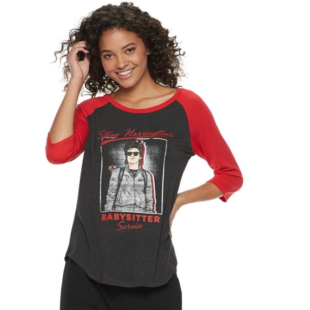 Juniors' Stranger Things Steve Harrington Raglan